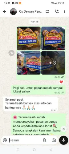 Testimonial Papan Bunga Pernikahan patrolsari
