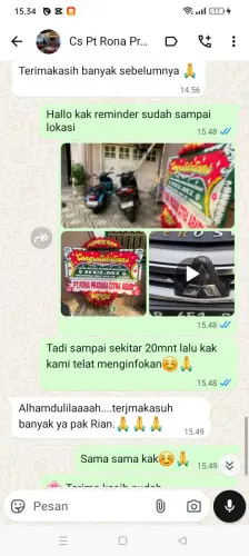 Testimonial Papan Bunga patrolsari